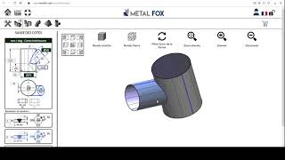 Piquages miépaisseur posés et pénétrant sur MetalFox le logiciel de traçage pour chaudronniers [upl. by Lhadnek]