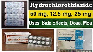 hydrochlorothiazide 125 mg 25 mg Tablet  Uses side Effects Dose Moa mechanism of action [upl. by Ehud63]