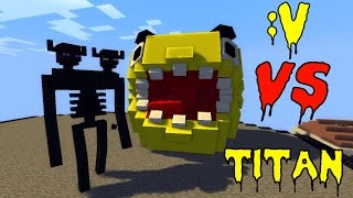 PACMAN VS TITAN FARLANDER  GUN GAME MINECRAFT  MOB VS MOB [upl. by Crifasi]