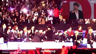 171201 Exo  GOT7 Wanna One NCT 127 Reaction to BTS FULL performance  MAMA [upl. by Anehsuc]