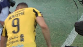 يمشي كذا كذا 😅🔥 أول كلمة و رسالة من كريم بنزيما ل جمهور الاتحاد في ملعب الجوهرة Karim Benzema [upl. by Naitsihc193]