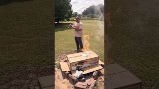 STARTING A FIRE WITH CHLORINE AND BRAKE FLUID shorts shortsfeed shortsvideo fire firestarting [upl. by Kast]