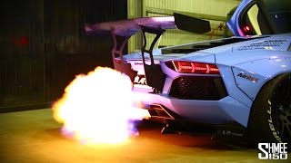 EXCLUSIVE Liberty Walk Lamborghini Aventador LP7204 Armytrix Exhaust [upl. by Ettener372]