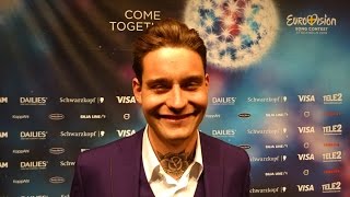 Interview with Douwe Bob The Netherlands 2016  Eurovision in Stockholm [upl. by Anairotciv]