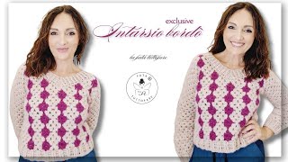 quotCrochet dautore Maglia Intarsio Bordo – Tutorial completoquot [upl. by Yokoyama68]