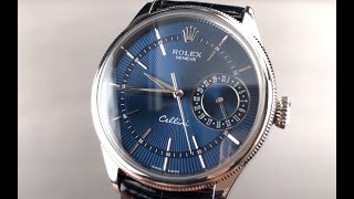 Rolex Cellini Date White Gold BLUE Dial 50519 Rolex Watch Review [upl. by Suinotna]