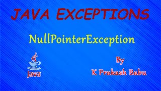 NullPointerException  EXCEPTIONS LIST IN JAVA [upl. by Joaquin]