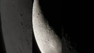 Crescent moon through an Orion StarMax 90mm MakCass TableTop Telescope 139x Magnification [upl. by Ramak973]