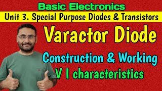 Varactor Construction amp Working Special Purpose Diode Basic Electronics BEBTech 1st year [upl. by Cassandry]