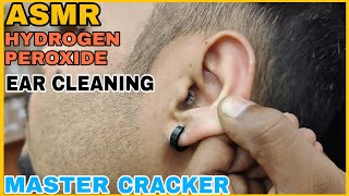 Ear Cleaning with Hydrogen Peroxide with Ear Reflexology💈MASTER ASMR💈asmr [upl. by Hoenack]