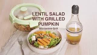 Lentil salad with grilled pumpkin  Microwave Grill  Recipes with Lékué [upl. by Lorelle78]