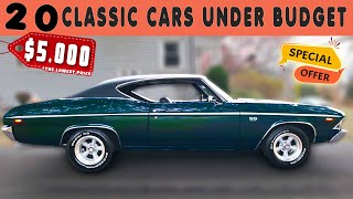 Rare Garage Finds 20 Cheap Classic Cars for Sale Today [upl. by Matthei]