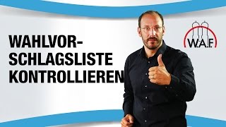 Wie muss der Wahlvorstand die Wahlvorschlagsliste kontrollieren  Betriebsrat Video [upl. by Dosh486]