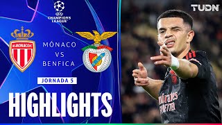 HIGHLIGHTS  Monaco vs Benfica  UEFA Champions League 2425  TUDN [upl. by Nainatrad]