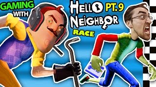 HELLO NEIGHBOR vs ME BASEMENT RACE CHALLENGE IRL GAMING Alpha 3 SECRETS REVEALED FGTEEV Part 9 [upl. by Akcir72]