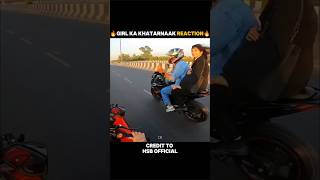 GIRL STOPPED THE BIKE🔥 REACTION VIDEO automobile shortvideo rider ninja motovlog shorts [upl. by Adnolahs18]