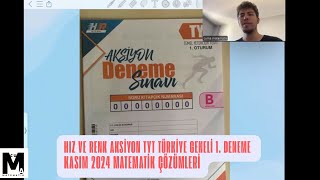 HIZ VE RENK TYT AKSİYON DENEME  1 MATEMATİK ÇÖZÜMLERİ [upl. by Dine]