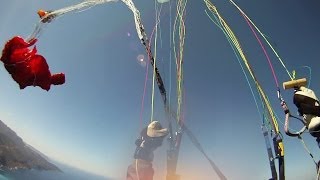 Paraglider tandem acro test flight gone bad  spectacular incident [upl. by Vincentia33]