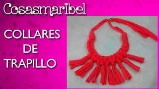 Crea collares con tela de camiseta o trapillo [upl. by Dyrrej]