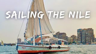 Sailing the Nile on a traditional Egyptian Felucca  Cairo Egypt [upl. by Imat]