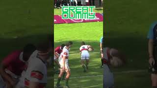 Smart sniping scrumhalf rugby dummy pass try [upl. by Diraj]