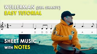 Wellerman Sea Shanty  Sheet Music with Easy Notes for Recorder Violin Tutorial  Nathan Evans [upl. by Annocahs657]