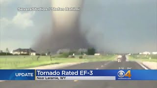 Photogenic Wyoming Tornado Scoured Grass From Earth Rated EF3 [upl. by Ziza]