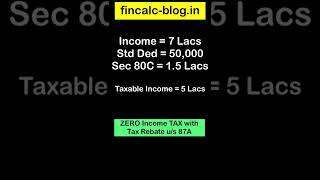 ZERO Income Tax with Tax Rebate us 87A fincalc shorts [upl. by Dunson537]