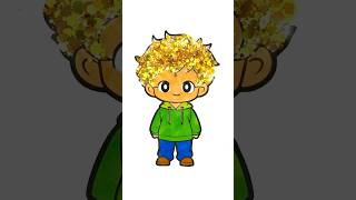 DIY glitter Gold hair kid coloring ideas for kids kids kidsart glitter [upl. by Jurdi]