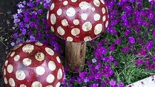 How to make Decorative Toadstools for your Garden [upl. by Ednew]