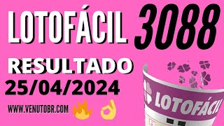 🍀 Resultado Lotofácil 3088 [upl. by Felizio752]