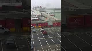 Ferry Blown Sideways by 90mph wind during Storm Eunice Southampton Red Falcon Red Funnel shorts [upl. by Henebry]