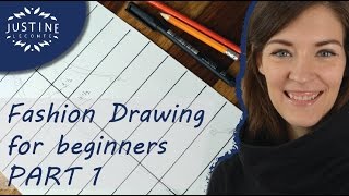 How to draw  TUTORIAL  Fashion drawing for beginners 1  Justine Leconte [upl. by Percival]