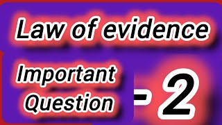 important question  2law of evidenceoral and documentary evidencedirect and circumstantial [upl. by Sherill]