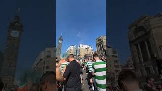 TITLE PARTY AT TRONGATE 🇮🇪💚🍀👏 celtic champions threeinarow glasgow [upl. by Otecina]