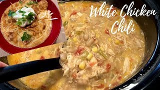 The Ultimate Chunky White Chicken Chili Recipe for Crockpot or Stove [upl. by Lekzehcey]