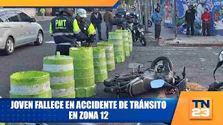 Joven fallece en accidente de tránsito en zona 12 [upl. by Odnalo]