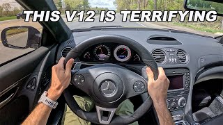 Renntech Tuned SL65 AMG Black Series  810hp V12 BiTurbo MercedesBenz POV Binaural Audio [upl. by Ydarg]