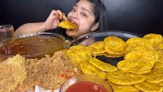 ASMR eating food challengesMaddy eats lots of food ASMR eating puries with extra gravy ASMR eating [upl. by Enuahs]