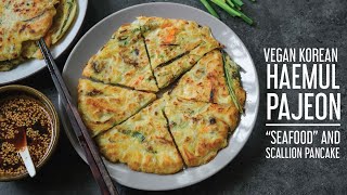 Making Vegan Haemul Pajeon Korean Seafood amp Scallion Pancakes  Some ✨ASMR✨ Action [upl. by Brotherson]