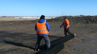 Tensar TriAx geogrid installation over soft ground Netherlands [upl. by Svend]