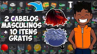 COMO PEGAR 2 CABELOS MASCULINOS E MAIS 10 ITENS GRÁTIS NO ROBLOX ITENS GRÁTIS ROBLOX [upl. by Gemina503]