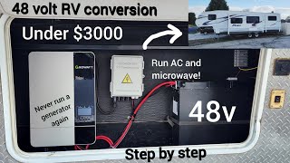 12v to 48v RV conversion Ultimate Offgrid RV Solar Power System Install [upl. by Eugenle]