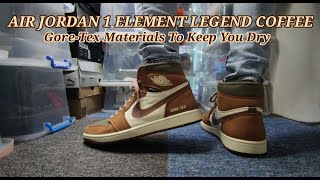 Air Jordan 1 Element Goretex Legend Coffee  Waterproof Materials  Unboxing and on Feet 🐾🔥🇦🇪 [upl. by Eiramik]