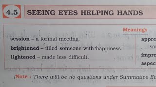 7th STD English Workbook Chp 45 Seeing Eyes Helping Hands omeducation8606 [upl. by Htenywg]