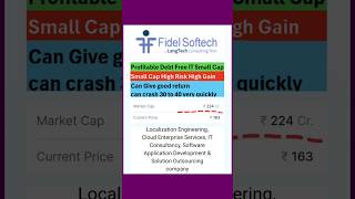 Fidel Softech Small Cap IT subscribe stockmarket smallcapstocks [upl. by Leivad]