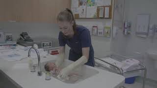 Westmead Hospital Woman and Newborns baby bathing demonstration [upl. by Garnet18]