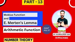 E Mertens Lemma I Examples of mobius function in arithmetic function I Number Theory [upl. by Lola874]