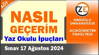 AÖF Yaz Okulu Pratik Çalışma Rehberi  Nasıl Kolayca Geçerim [upl. by Eanad]