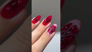 🍇♥️ pomegranate szn 🍂 nails nailart naildesign nailtutorial [upl. by Yrian]